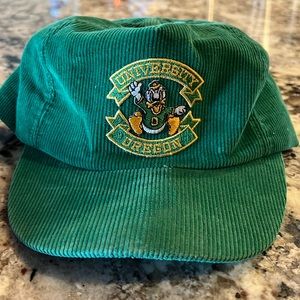 Vintage Oregon Ducks Corduroy Green SnapBack Hat